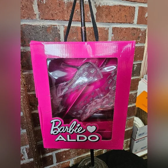 Barbie  Tessy clear pink stilettos with rhinestones by Aldo size 6.5 - Picture 2 of 8